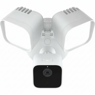 Wired Floodlight Camera - Smart Security Camera, 2600 Lumens, HD Works with Alexa - 1 Camera (White)