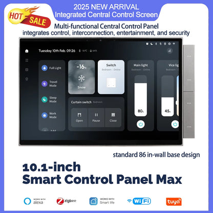 2026 New 10-Inch Tuya System Smart Home Control Panel Built-In Zigbee Gateway and Alexa Building Intercom Compatible