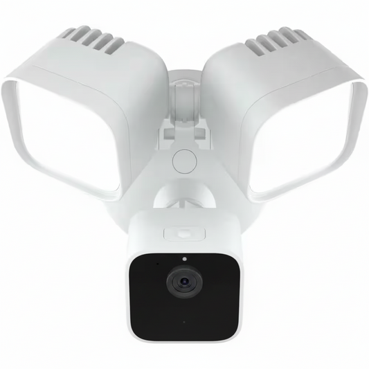 Wired Floodlight Camera - Smart Security Camera, 2600 Lumens, HD Works with Alexa - 1 Camera (White)