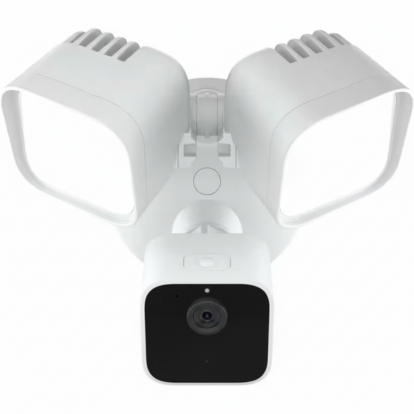Wired Floodlight Camera - Smart Security Camera, 2600 Lumens, HD Works with Alexa - 1 Camera (White)