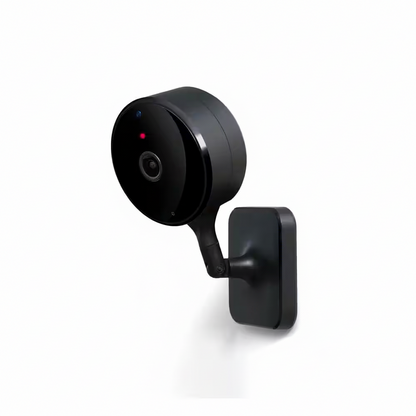 Wireless Indoor Plug-In Smart Security Camera with Night Vision, 2-Way Audio, Built-In Microphone & Speaker (Black)