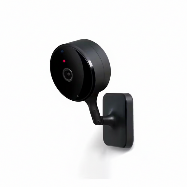 Wireless Indoor Plug-In Smart Security Camera with Night Vision, 2-Way Audio, Built-In Microphone & Speaker (Black)