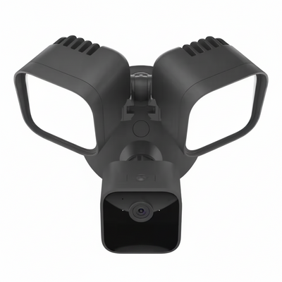 Wired Floodlight Camera - Smart Security Camera, 2600-Lumens, HD Works with Alexa - 1 Camera (Black)
