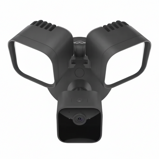 Wired Floodlight Camera - Smart Security Camera, 2600-Lumens, HD Works with Alexa - 1 Camera (Black)