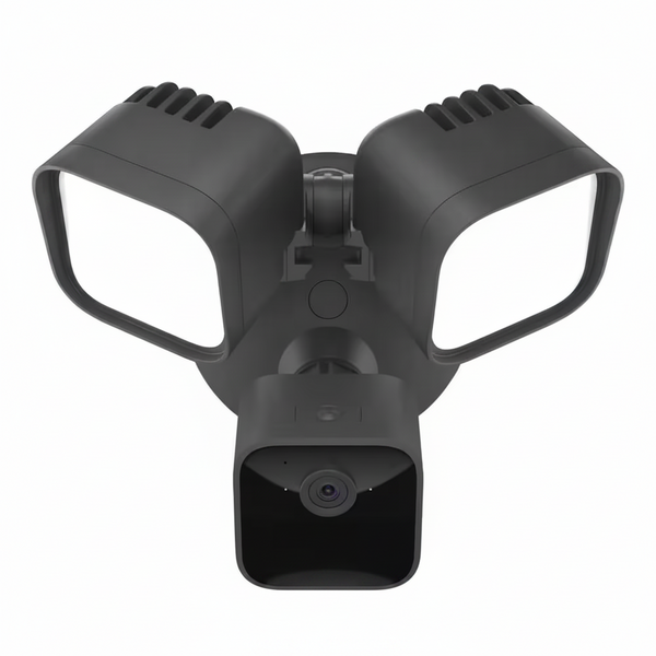 Wired Floodlight Camera - Smart Security Camera, 2600-Lumens, HD Works with Alexa - 1 Camera (Black)
