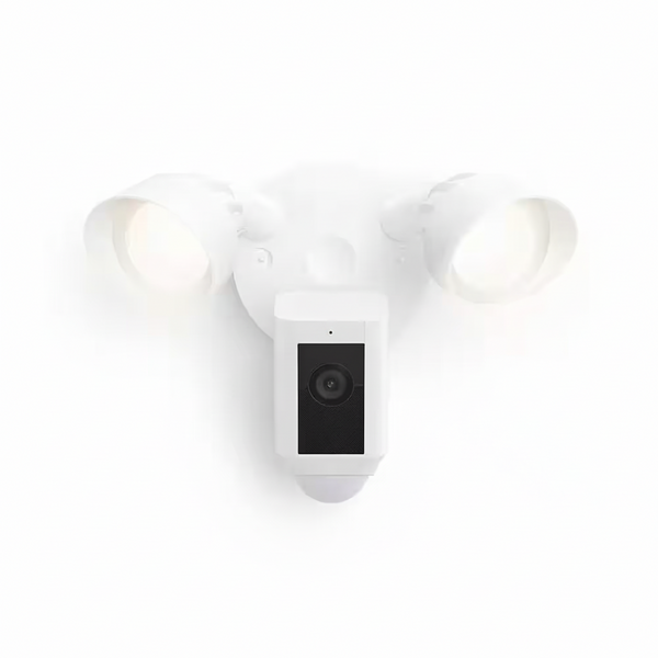 Floodlight Cam plus Wired - Outdoor Smart Security Camera with 2-LED Lights, 2-Way Talk, Color Night Vision, White